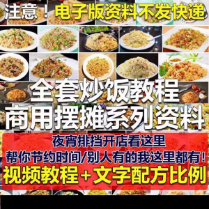图片[1]-花式炒饭视频教程 泡菜蛋炒饭海鲜盖饭制作 特色小吃配方技术课程-淘宝虚拟仓