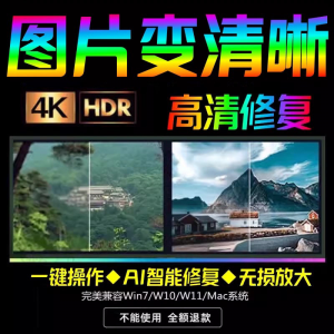 图片[1]-智能AI：图片相片模糊变清晰/高清修复无损放大/黑白上色彩色软件-淘宝虚拟仓