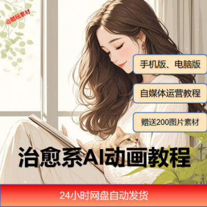图片[1]-治愈系AI插画动画视频制作教程课程素材自媒体运营小白学习必备-淘宝虚拟仓