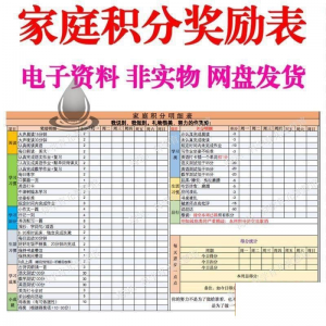图片[1]-B267家庭积分奖励儿童惩罚积分表小学生儿童自律表可打印电子模板-淘宝虚拟仓